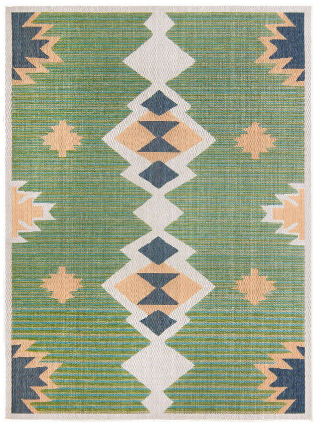 Green 7' 10 x 10' Baja Outdoor Rectangle Area Rug Weather Resistant for Patio, Deck, Terrace, Balcony, Porch 100% Polypropylene Modern Outside Decor for Sale at Rug Engine