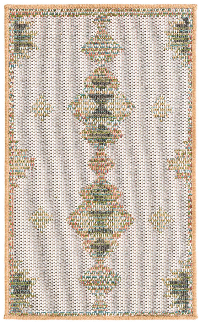 Ivory 2' x 2' 11 Baja Outdoor Rectangle Area Rug Weather Resistant for Patio, Deck, Terrace, Balcony, Porch 100% Polypropylene Modern Outside Decor for Sale at Rug Engine