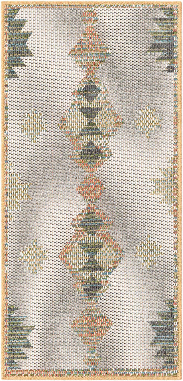 Ivory 2' x 3' 11 Baja Outdoor Runner Area Rug Weather Resistant for Patio, Deck, Terrace, Balcony, Porch 100% Polypropylene Modern Outside Decor for Sale at Rug Engine