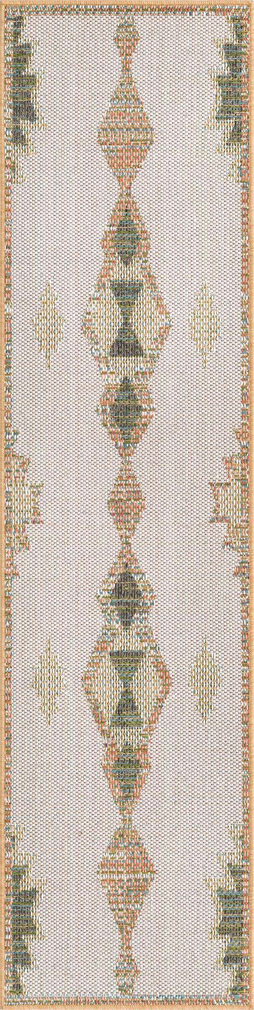 Ivory 2' x 7' 10 Baja Outdoor Runner Area Rug Weather Resistant for Patio, Deck, Terrace, Balcony, Porch 100% Polypropylene Modern Outside Decor for Sale at Rug Engine