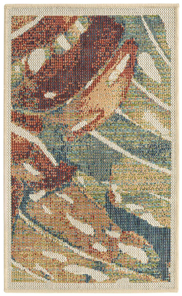 Multicolor 2' x 2' 11 Baja Outdoor Rectangle Area Rug Weather Resistant for Patio, Deck, Terrace, Balcony, Porch 100% Polypropylene Modern Outside Decor for Sale at Rug Engine