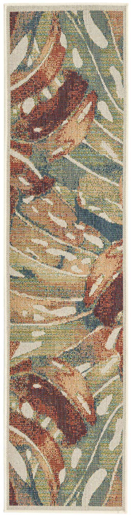 Multicolor 2' x 7' 10 Baja Outdoor Runner Area Rug Weather Resistant for Patio, Deck, Terrace, Balcony, Porch 100% Polypropylene Modern Outside Decor for Sale at Rug Engine