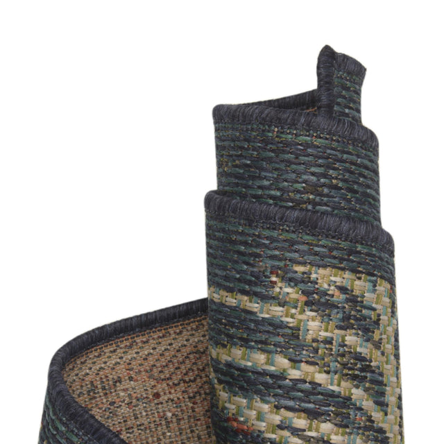 Blue 5' 3 x 5' 3 Baja Outdoor Square Area Rug Weather Resistant for Patio, Deck, Terrace, Balcony, Porch 100% Polypropylene Modern Outside Decor for Sale at Rug Engine