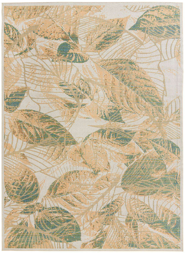 Ivory 9' x 12' Baja Outdoor Rectangle Area Rug Weather Resistant for Patio, Deck, Terrace, Balcony, Porch 100% Polypropylene Modern Outside Decor for Sale at Rug Engine