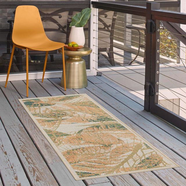 Ivory 2' x 5' 11 Baja Outdoor Runner Area Rug Weather Resistant for Patio, Deck, Terrace, Balcony, Porch 100% Polypropylene Modern Outside Decor for Sale at Rug Engine