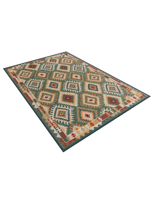 Green 9' x 12' Baja Outdoor Rectangle Area Rug Weather Resistant for Patio, Deck, Terrace, Balcony, Porch 100% Polypropylene Modern Outside Decor for Sale at Rug Engine