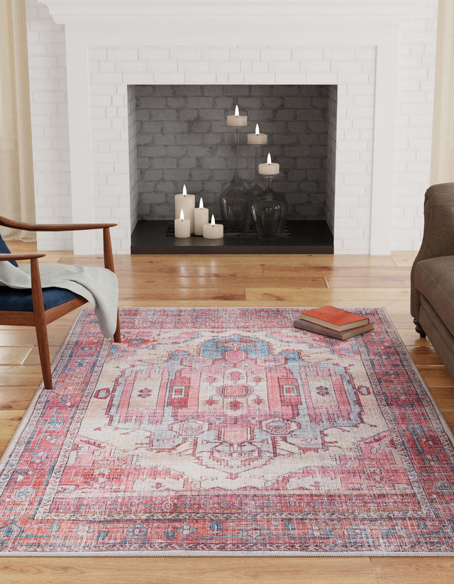 Washable Beige 10' 6 x 13' 1 Maahru Rectangle Area Rug Easy to Clean Stain Resistant & Durable Polyester Chenille Carpet for Living, Dining, Bedrooms, Kitchen for Sale at Rug Engine