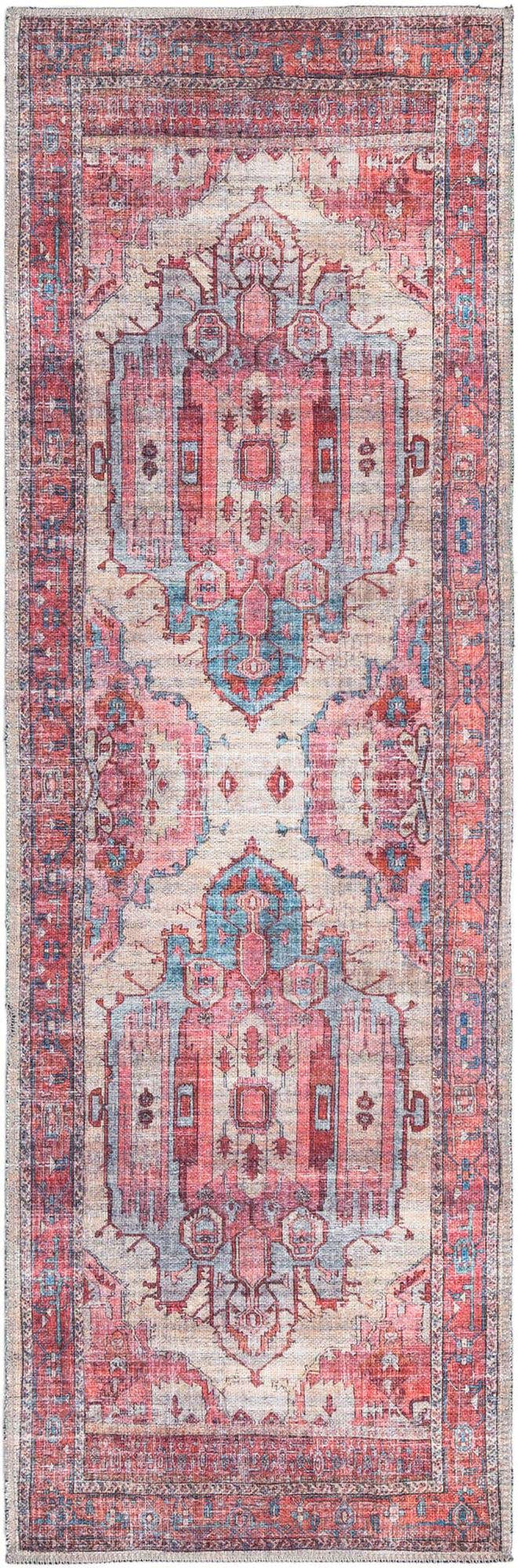 Washable Beige 2' x 6' 1 Maahru Runner Area Rug Easy to Clean Stain Resistant & Durable Polyester Chenille Carpet for Living, Dining, Bedrooms, Kitchen for Sale at Rug Engine