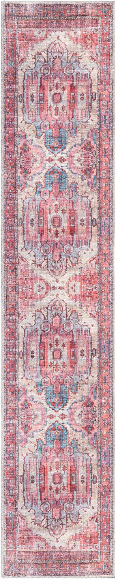 Washable Beige 2' x 10' Maahru Runner Area Rug Easy to Clean Stain Resistant & Durable Polyester Chenille Carpet for Living, Dining, Bedrooms, Kitchen for Sale at Rug Engine
