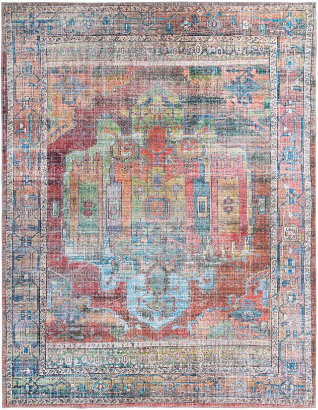 Washable Multicolor 9' 2 x 12' Maahru Rectangle Area Rug Easy to Clean Stain Resistant & Durable Polyester Chenille Carpet for Living, Dining, Bedrooms, Kitchen for Sale at Rug Engine