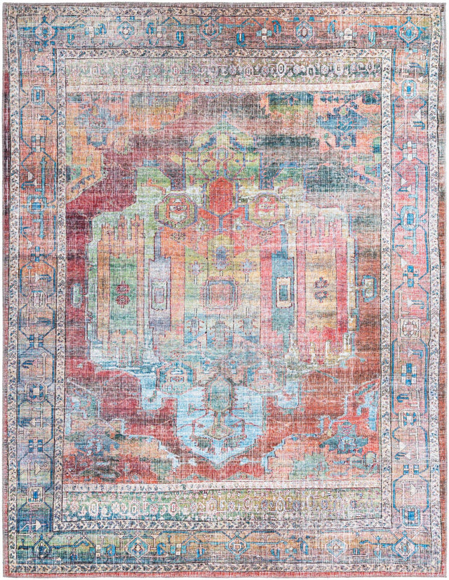 Washable Multicolor 7' 10 x 10' Maahru Rectangle Area Rug Easy to Clean Stain Resistant & Durable Polyester Chenille Carpet for Living, Dining, Bedrooms, Kitchen for Sale at Rug Engine