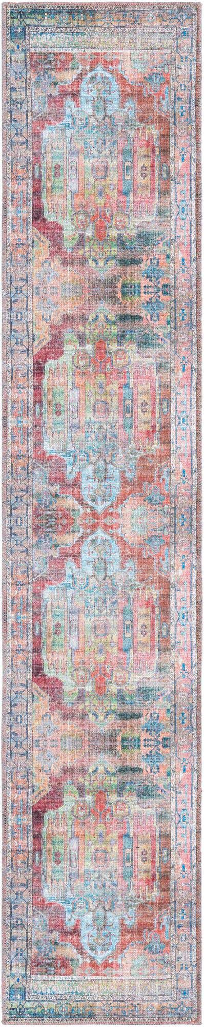 Washable Multicolor 2' x 10' Maahru Runner Area Rug Easy to Clean Stain Resistant & Durable Polyester Chenille Carpet for Living, Dining, Bedrooms, Kitchen for Sale at Rug Engine
