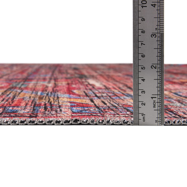 Washable Rust Red 10' 6 x 10' 6 Maahru Round Area Rug Easy to Clean Stain Resistant & Durable Polyester Chenille Carpet for Living, Dining, Bedrooms, Kitchen for Sale at Rug Engine
