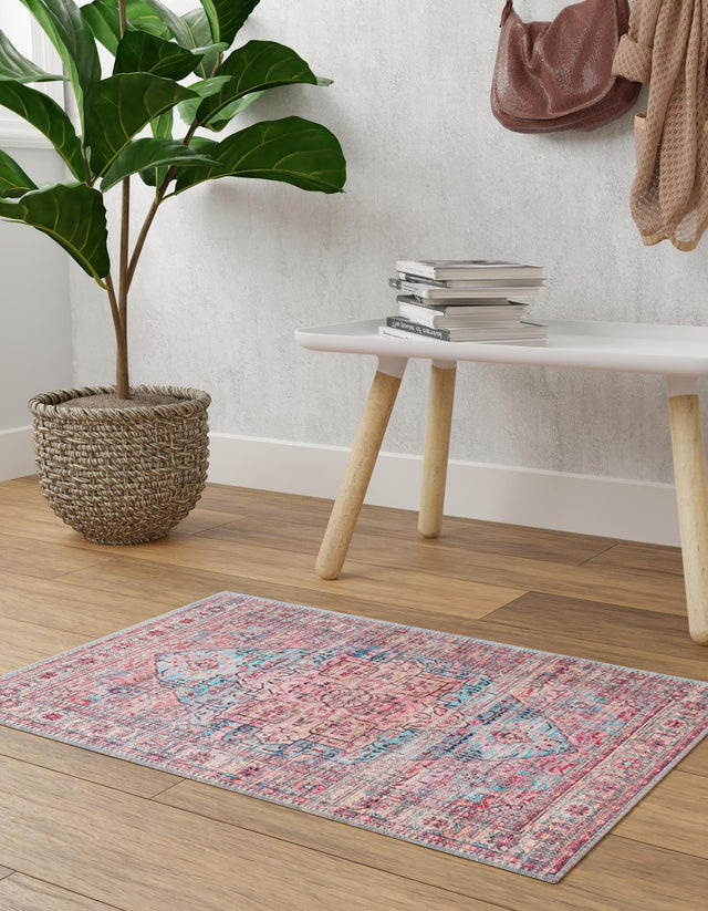 Washable Blue 7' 10 x 10' Maahru Rectangle Area Rug Easy to Clean Stain Resistant & Durable Polyester Chenille Carpet for Living, Dining, Bedrooms, Kitchen for Sale at Rug Engine