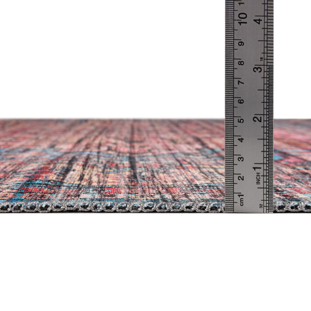 Washable Blue 10' 6 x 10' 6 Maahru Square Area Rug Easy to Clean Stain Resistant & Durable Polyester Chenille Carpet for Living, Dining, Bedrooms, Kitchen for Sale at Rug Engine