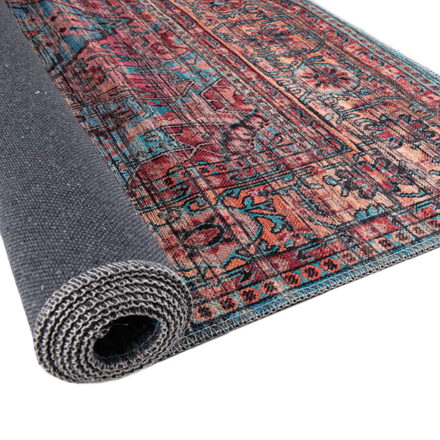 Washable Blue 7' 3 x 7' 3 Maahru Square Area Rug Easy to Clean Stain Resistant & Durable Polyester Chenille Carpet for Living, Dining, Bedrooms, Kitchen for Sale at Rug Engine