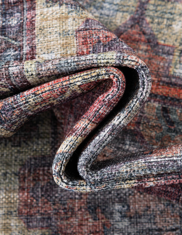 Washable Yellow Pink 10' 6 x 10' 6 Maahru Square Area Rug Easy to Clean Stain Resistant & Durable Polyester Chenille Carpet for Living, Dining, Bedrooms, Kitchen for Sale at Rug Engine