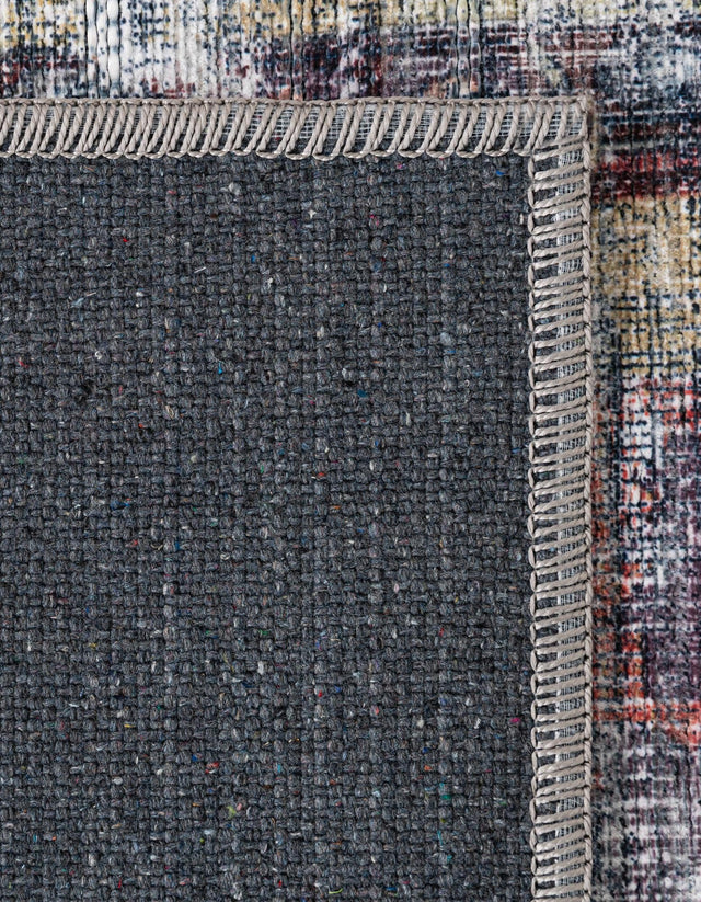 Washable Yellow Pink 5' 3 x 5' 3 Maahru Square Area Rug Easy to Clean Stain Resistant & Durable Polyester Chenille Carpet for Living, Dining, Bedrooms, Kitchen for Sale at Rug Engine