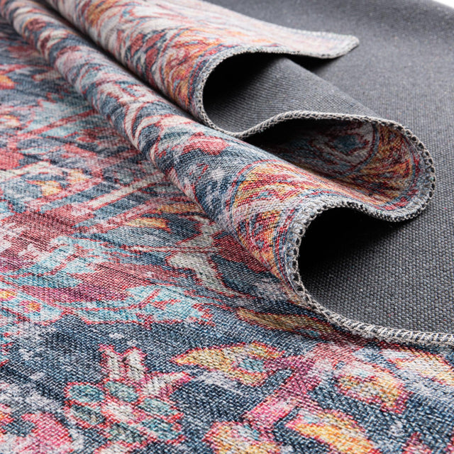 Washable Navy Blue 2' x 10' Maahru Runner Area Rug Easy to Clean Stain Resistant & Durable Polyester Chenille Carpet for Living, Dining, Bedrooms, Kitchen for Sale at Rug Engine
