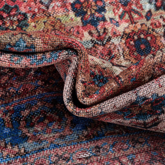Washable Antique Pink 2' x 3' 1 Maahru Rectangle Area Rug Easy to Clean Stain Resistant & Durable Polyester Chenille Carpet for Living, Dining, Bedrooms, Kitchen for Sale at Rug Engine