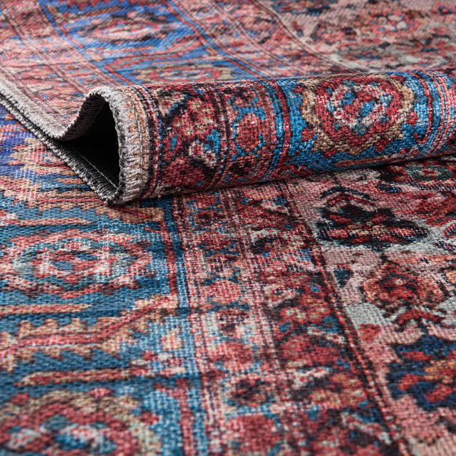 Washable Antique Pink 5' 3 x 5' 3 Maahru Square Area Rug Easy to Clean Stain Resistant & Durable Polyester Chenille Carpet for Living, Dining, Bedrooms, Kitchen for Sale at Rug Engine