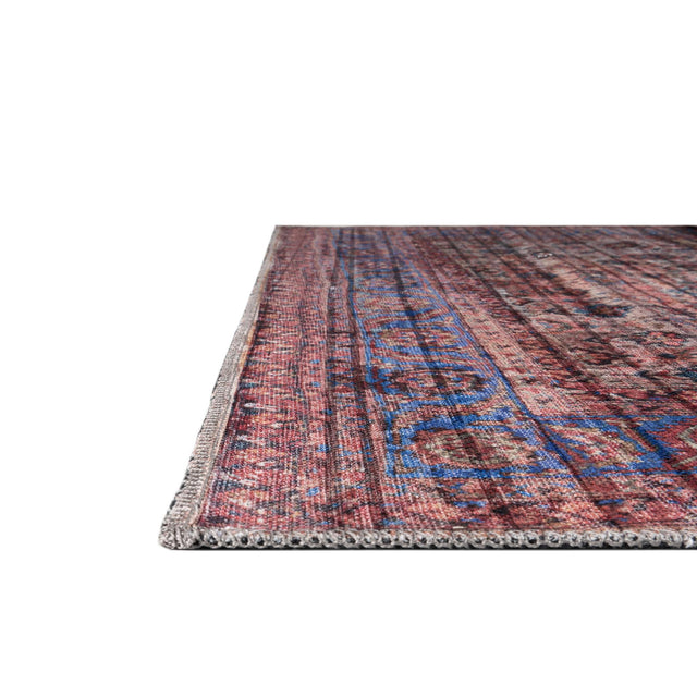 Washable Antique Pink 2' 7 x 13' 1 Maahru Runner Area Rug Easy to Clean Stain Resistant & Durable Polyester Chenille Carpet for Living, Dining, Bedrooms, Kitchen for Sale at Rug Engine