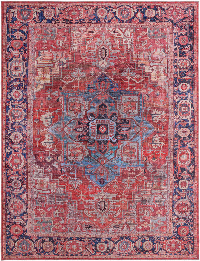 Washable Rust Red 10' 6 x 13' 1 Maahru Rectangle Area Rug Easy to Clean Stain Resistant & Durable Polyester Chenille Carpet for Living, Dining, Bedrooms, Kitchen for Sale at Rug Engine