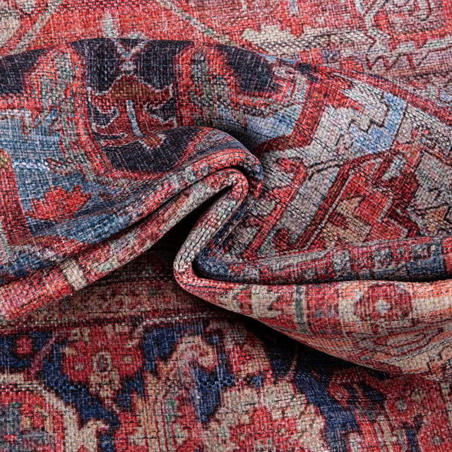Washable Rust Red 10' 6 x 10' 6 Maahru Square Area Rug Easy to Clean Stain Resistant & Durable Polyester Chenille Carpet for Living, Dining, Bedrooms, Kitchen for Sale at Rug Engine