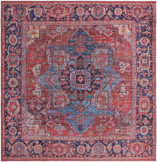 Washable Rust Red 10' 6 x 10' 6 Maahru Square Area Rug Easy to Clean Stain Resistant & Durable Polyester Chenille Carpet for Living, Dining, Bedrooms, Kitchen for Sale at Rug Engine