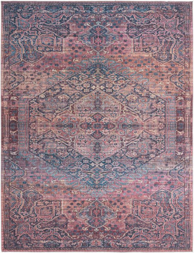Washable Antique Rust Red 9' 2 x 12' Maahru Rectangle Area Rug Easy to Clean Stain Resistant & Durable Polyester Chenille Carpet for Living, Dining, Bedrooms, Kitchen for Sale at Rug Engine