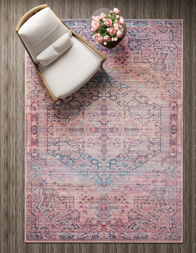 Washable Antique Rust Red 7' 10 x 10' Maahru Rectangle Area Rug Easy to Clean Stain Resistant & Durable Polyester Chenille Carpet for Living, Dining, Bedrooms, Kitchen for Sale at Rug Engine