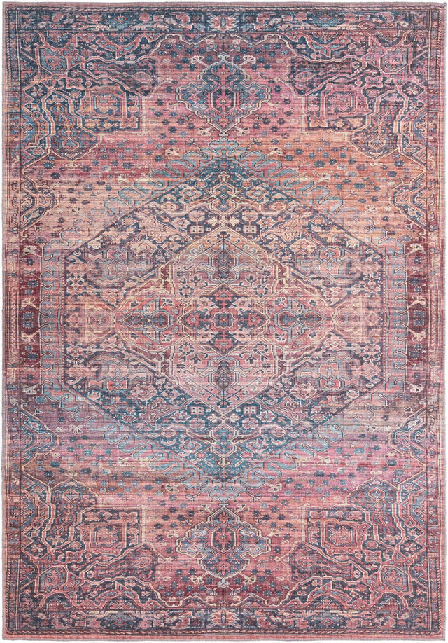 Washable Antique Rust Red 7' 3 x 10' Maahru Rectangle Area Rug Easy to Clean Stain Resistant & Durable Polyester Chenille Carpet for Living, Dining, Bedrooms, Kitchen for Sale at Rug Engine