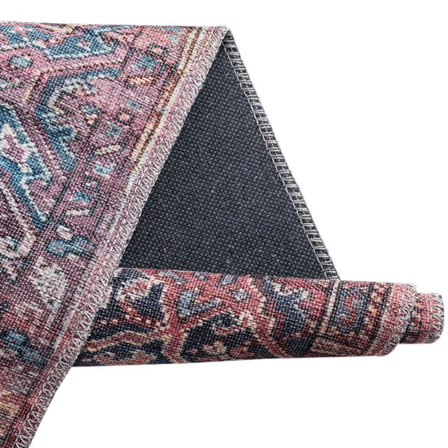 Washable Antique Rust Red 7' 10 x 10' Maahru Rectangle Area Rug Easy to Clean Stain Resistant & Durable Polyester Chenille Carpet for Living, Dining, Bedrooms, Kitchen for Sale at Rug Engine