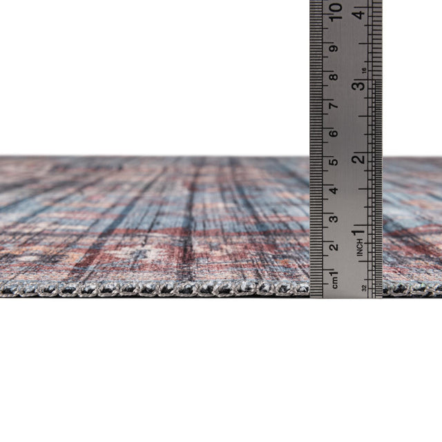 Washable Blue 10' 6 x 13' 1 Maahru Rectangle Area Rug Easy to Clean Stain Resistant & Durable Polyester Chenille Carpet for Living, Dining, Bedrooms, Kitchen for Sale at Rug Engine