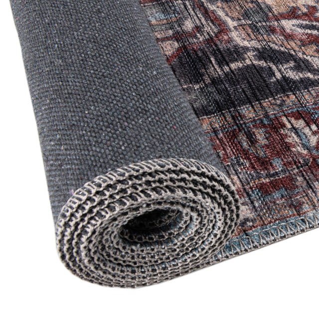 Washable Blue 10' 6 x 10' 6 Maahru Round Area Rug Easy to Clean Stain Resistant & Durable Polyester Chenille Carpet for Living, Dining, Bedrooms, Kitchen for Sale at Rug Engine