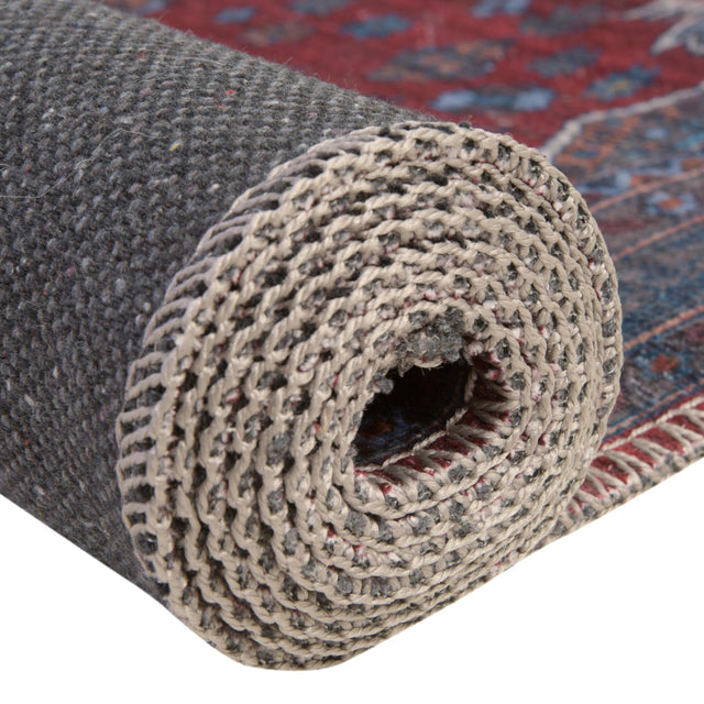 Washable Red and Blue 2' x 6' Mangata Washable Runner Area Rug Easy to Clean Stain Resistant & Durable Chenille Traditional Vintage Distressed Carpet for Sale at Rug Engine