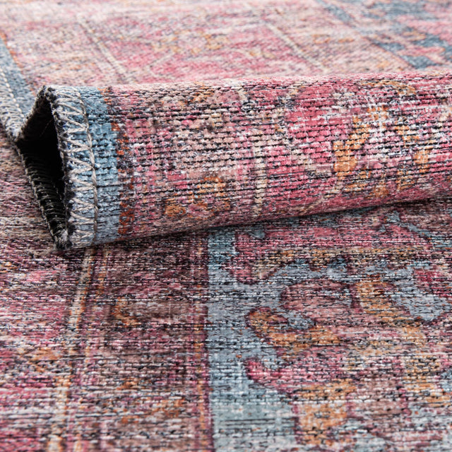 Washable Antique Blue 9' 2 x 12' Mangata Rectangle Area Rug Easy to Clean Stain Resistant & Durable Chenille Traditional Vintage Distressed Carpet for Sale at Rug Engine