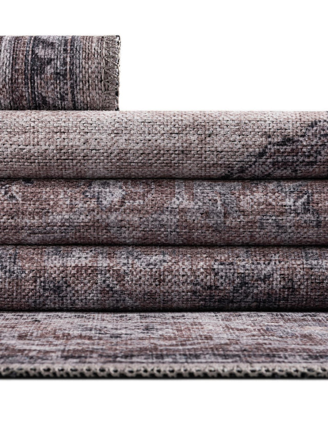 Washable Ivory and Gray 7' 10 x 10' Mangata Rectangle Area Rug Easy to Clean Stain Resistant & Durable Chenille Traditional Vintage Distressed Carpet for Sale at Rug Engine