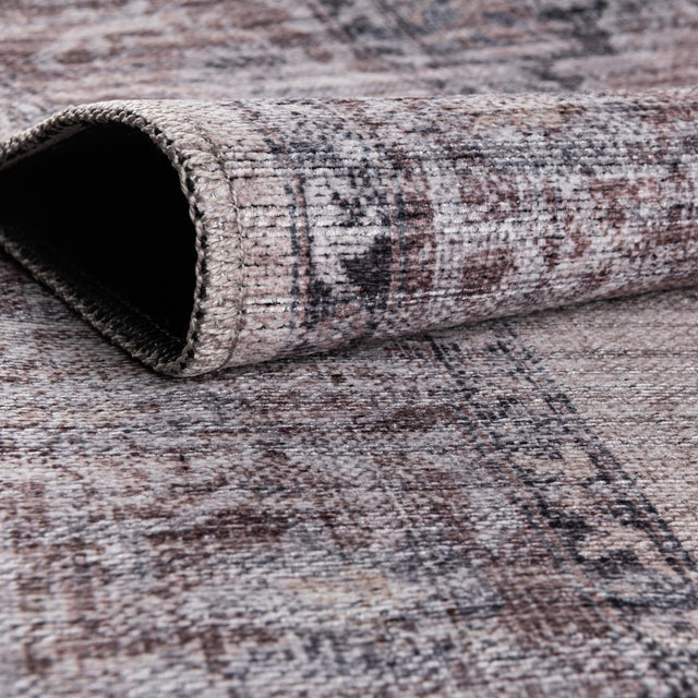 Washable Ivory and Gray 2' 7 x 16' 5 Mangata Runner Area Rug Easy to Clean Stain Resistant & Durable Chenille Traditional Vintage Distressed Carpet for Sale at Rug Engine