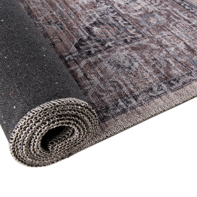 Washable Ivory and Gray 2' x 4' 1 Mangata Runner Area Rug Easy to Clean Stain Resistant & Durable Chenille Traditional Vintage Distressed Carpet for Sale at Rug Engine