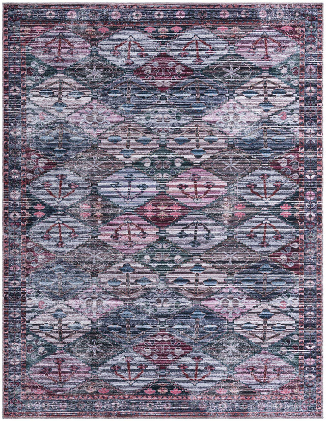 Washable Multicolor 7' 10 x 10' Mangata Rectangle Area Rug Easy to Clean Stain Resistant & Durable Chenille Traditional Vintage Distressed Carpet for Sale at Rug Engine