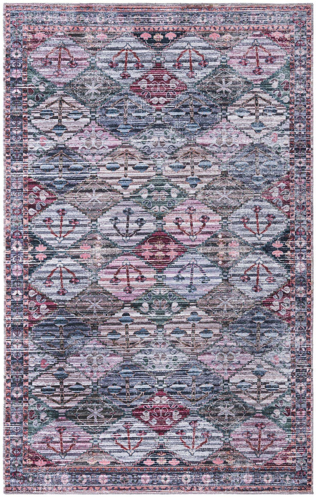 Washable Multicolor 5' 11 x 9' Mangata Rectangle Area Rug Easy to Clean Stain Resistant & Durable Chenille Traditional Vintage Distressed Carpet for Sale at Rug Engine