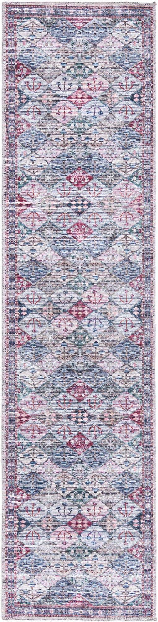 Washable Multicolor 2' x 7' 10 Mangata Runner Area Rug Easy to Clean Stain Resistant & Durable Chenille Traditional Vintage Distressed Carpet for Sale at Rug Engine