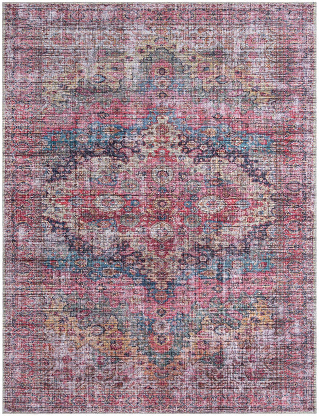 Washable Multicolor 9' 2 x 12' Mangata Rectangle Area Rug Easy to Clean Stain Resistant & Durable Chenille Traditional Vintage Distressed Carpet for Sale at Rug Engine