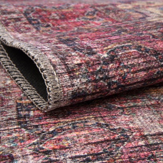 Washable Multicolor 4' x 6' Mangata Washable Rectangle Area Rug Easy to Clean Stain Resistant & Durable Chenille Traditional Vintage Distressed Carpet for Sale at Rug Engine