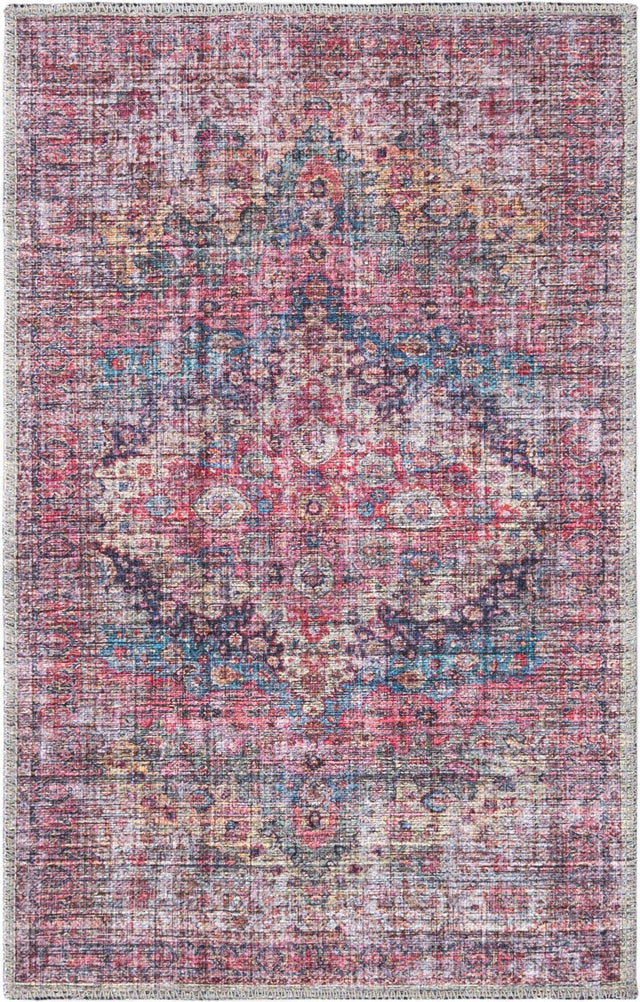Washable Multicolor 2' x 3' Mangata Washable Rectangle Area Rug Easy to Clean Stain Resistant & Durable Chenille Traditional Vintage Distressed Carpet for Sale at Rug Engine