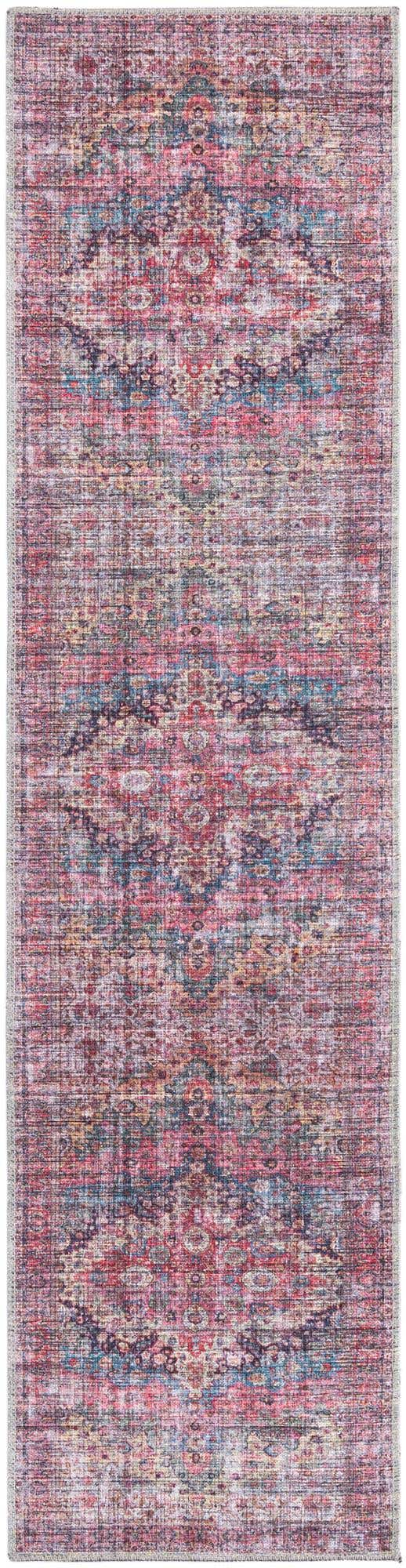 Washable Multicolor 2' x 7' 10 Mangata Runner Area Rug Easy to Clean Stain Resistant & Durable Chenille Traditional Vintage Distressed Carpet for Sale at Rug Engine