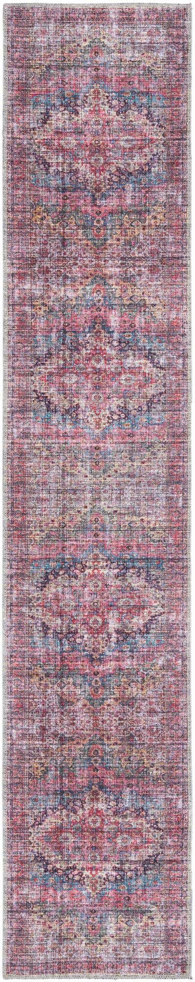 Washable Multicolor 2' x 10' Mangata Runner Area Rug Easy to Clean Stain Resistant & Durable Chenille Traditional Vintage Distressed Carpet for Sale at Rug Engine