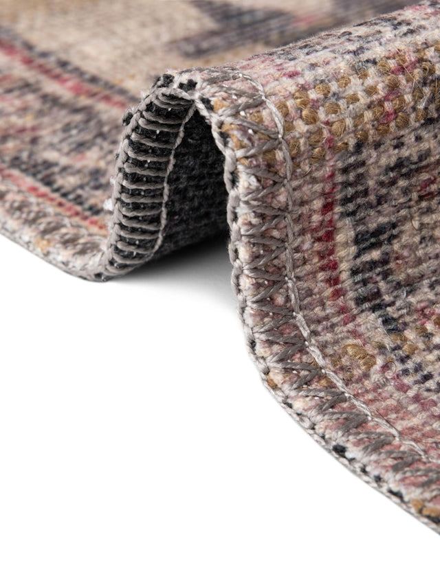Washable Beige pink 6' 1 x 9' Nostalgia Oval Area Rug Easy to Clean Stain Resistant & Durable Polyester Chenille Vintage Distressed Carpet for Sale at Rug Engine