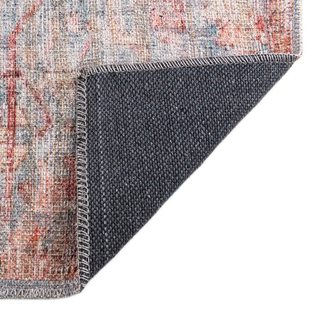 Washable Antique Blue 2' 7 x 14' Nostalgia Runner Area Rug Easy to Clean Stain Resistant & Durable Polyester Chenille Vintage Distressed Carpet for Sale at Rug Engine
